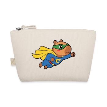 Niedliches Capybara-Superhelden-Umhang-Tierliebhaber-Geschenk - Bio-Täschchen - Natur - Vorne