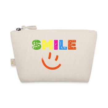 Smile Farbexplosion, Gute Laune Shirt, Statement  - Bio-Täschchen - Natur - Vorne