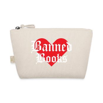 Verbotene Bücher Herz-Design - Bio-Täschchen - Natur - Vorne