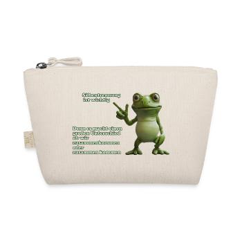 Frosch mit Wortwitz über Silbentrennung - Bio-Täschchen - Natur - Vorne