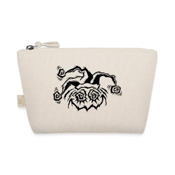 CLOWN_SMILE_black Lustiger Clown-Halloween - Bio-Täschchen - Natur - Vorne