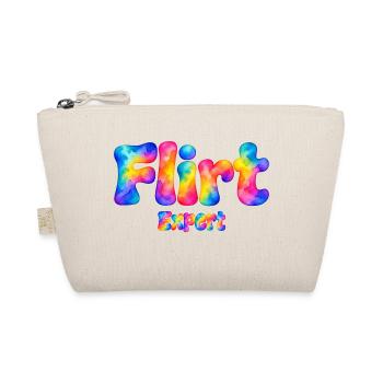 Flirt Expert – Bunter Aquarell Spruch mit Humor - Bio-Täschchen - Natur - Vorne