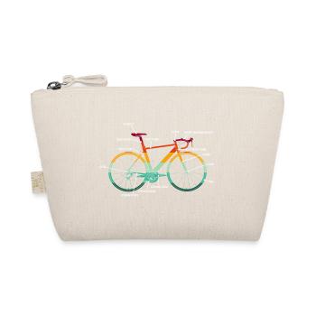 Fahrrad Teile Anatomie im Retro-Design - Bio-Täschchen - Natur - Vorne