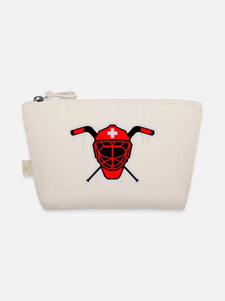 Hockey Goalie Maske Schweiz - Bio-Täschchen - Natur - Vorne