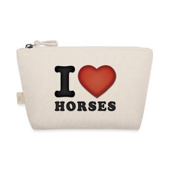 I love Horses - J'aime les chevaux - Trousse biologique - nature - Devant