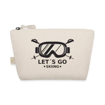 Let's Go Skiing Winter Sports Quote for Skiers - Organic Pouch - nature - Front