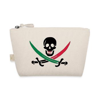 Totenkopf mit bunten Säbeln - Bio-Täschchen - Natur - Vorne