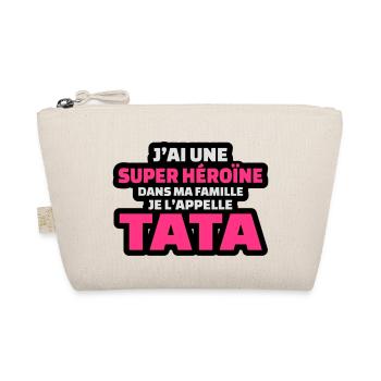j'ai une super héroïne dans ma famille tata - Trousse biologique - nature - Devant