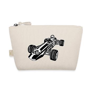 Rennwagen / Race Car 02_schwarz weiß - Bio-Täschchen - Natur - Vorne