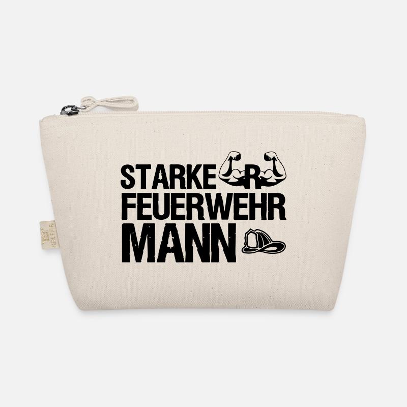 Starker Feuerwehrmann Feuerwehr, Sprüche,Geschenk - Bio-Täschchen - Natur