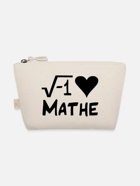 I love MATHE - Bio-Täschchen - Natur