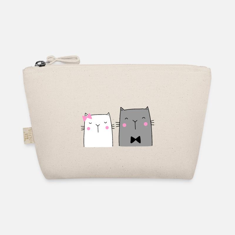 Katzen Paar Hochzeit Geschenk - Bio-Täschchen - Natur