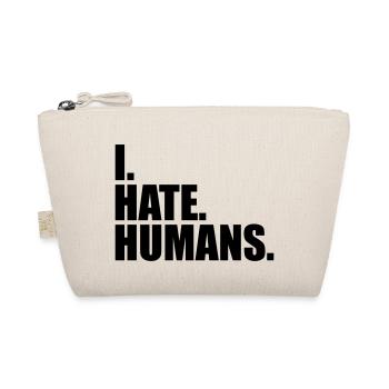 cool logo humans text aufkleber fuck you fuck off - Bio-Täschchen - Natur - Vorne