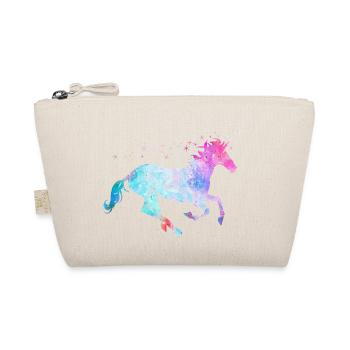 Einhorn mit Glitzer - Bio-Täschchen - Natur - Vorne