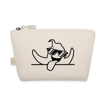 text write space field cool sunglasses grim - Organic Pouch - nature - Front