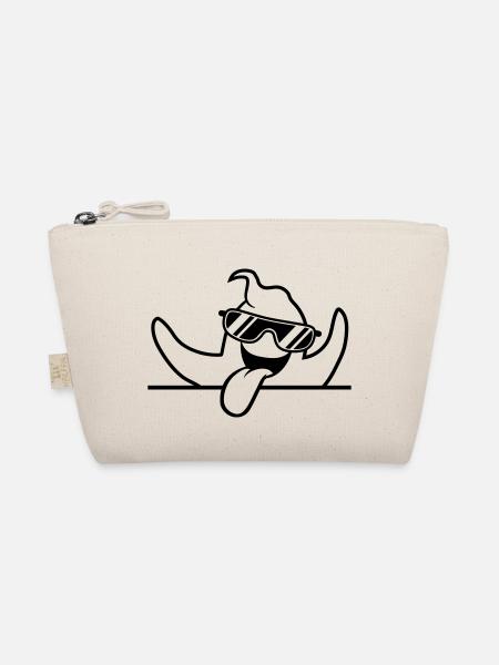 text write space field cool sunglasses grim - Organic Pouch - nature - Front
