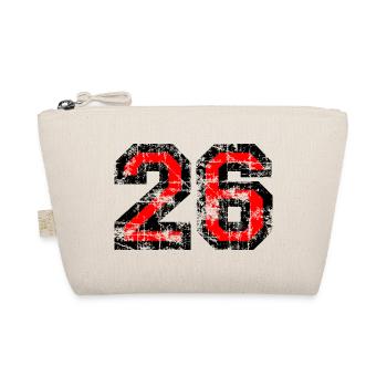 Zahl 26 (Vintage Rot) 26. Geburtstag Nr. 26 - Bio-Täschchen - Natur - Vorne
