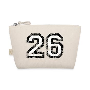 Zahl 26 (Vintage Weiß) 26. Geburtstag Nr. 26 - Bio-Täschchen - Natur - Vorne