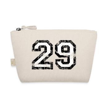 Zahl 29 (Vintage Weiß) 29. Geburtstag Nr. 29 - Bio-Täschchen - Natur - Vorne