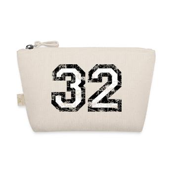 Zahl 32 (Vintage Weiß) 32. Geburtstag Nr. 32 - Bio-Täschchen - Natur - Vorne