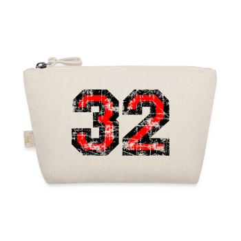 Zahl 32 (Vintage Rot 32. Geburtstag Nr. 32 - Bio-Täschchen - Natur - Vorne