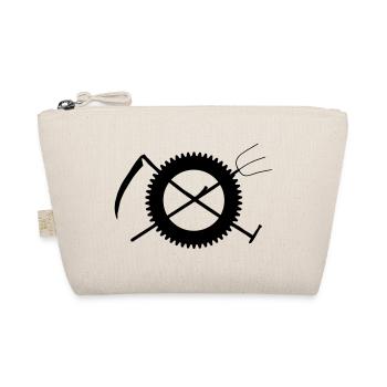 Fork scythe gear farmer icon - Organic Pouch - nature - Front