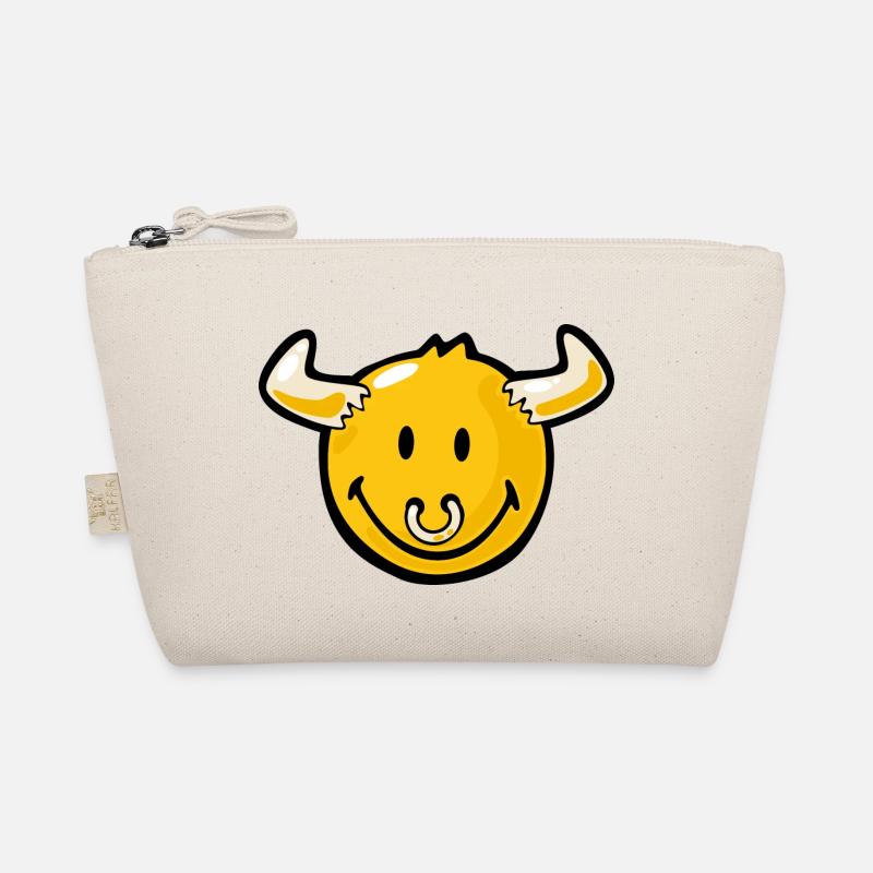 Smiley Bull - Bio-Täschchen - Natur