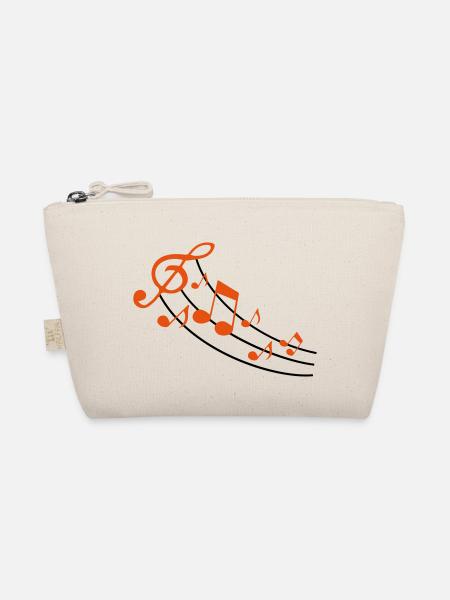 music notes design - Bio-Täschchen - Natur - Vorne