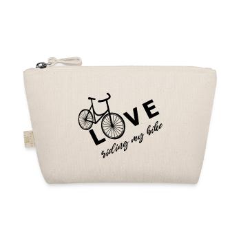 Love riding my bike, Damenfahrrad,Velo - Bio-Täschchen - Natur - Vorne