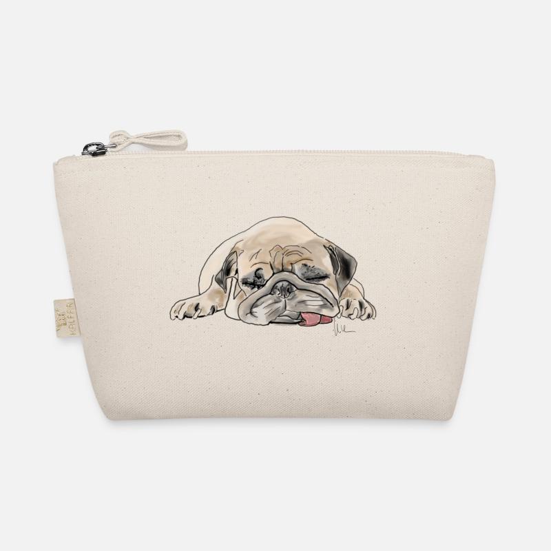 Pug Mops Wauwau - Organic Pouch - nature