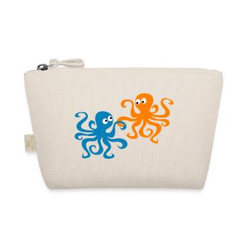Octopus Valentine's Day Comic Sea Octopus Child - Organic Pouch - nature - Front