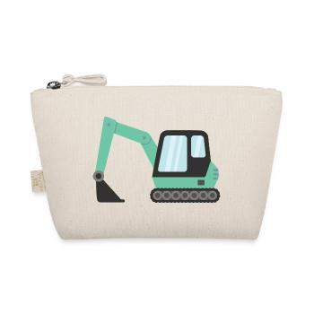 Green Construction Vehicle Excavator - Organic Pouch - nature - Front