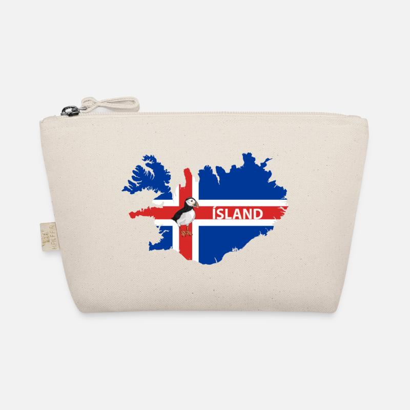 Island Flagge Papageientaucher Iceland Design - Bio-Täschchen - Natur