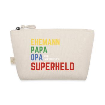 Ehemann, Papa, Opa aber hauptberuflich Superheld - Bio-Täschchen - Natur - Vorne