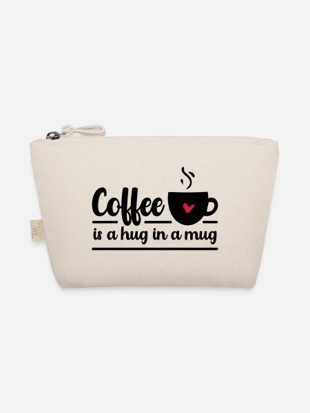 Coffee is a hug in a mug - Bio-Täschchen - Natur - Vorne