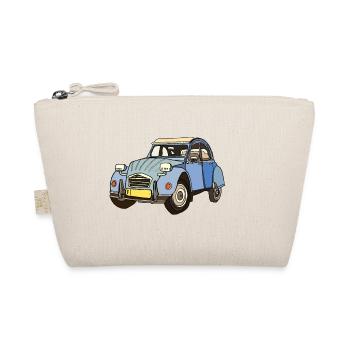 Blaues Vintage Auto Cartoon - Bio-Täschchen - Natur - Vorne
