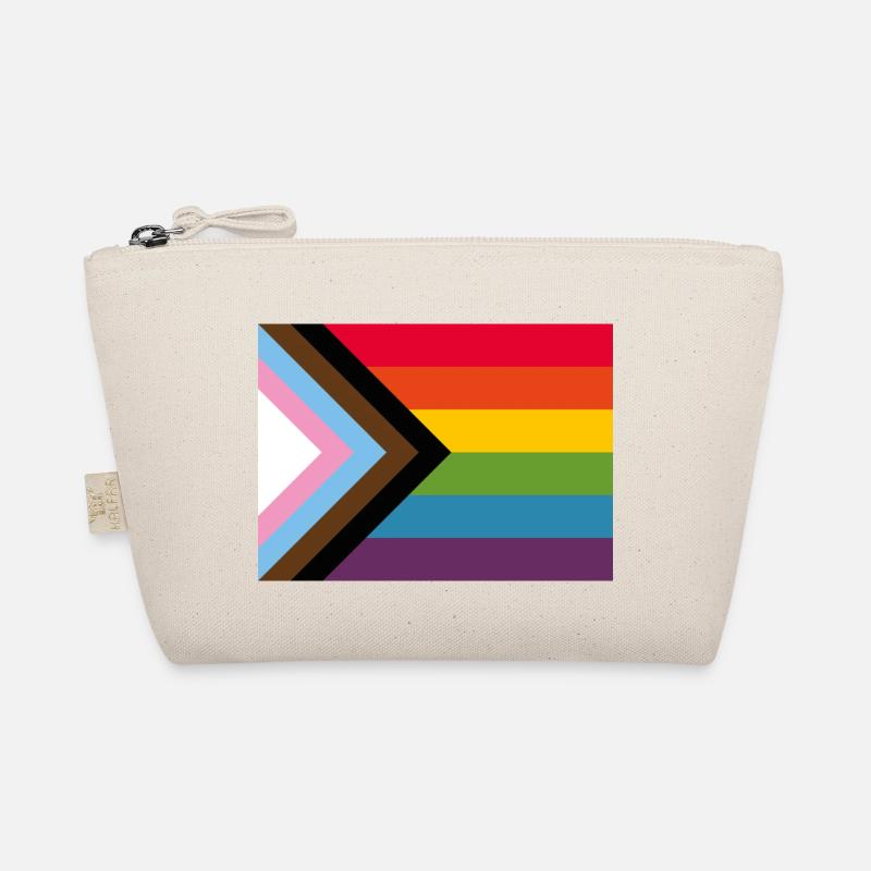 Neue Pride Flag Regenbogen LGBT Gay Progress - Bio-Täschchen - Natur