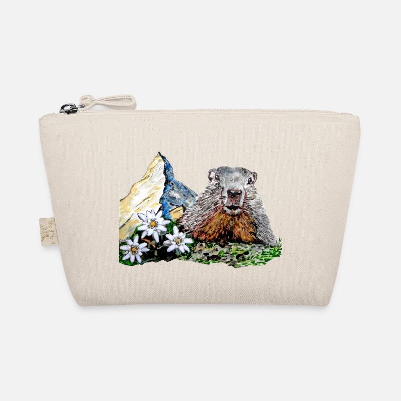 Scherenschnitt Alpen Matterhorn Murmeltier Bio-Täschchen