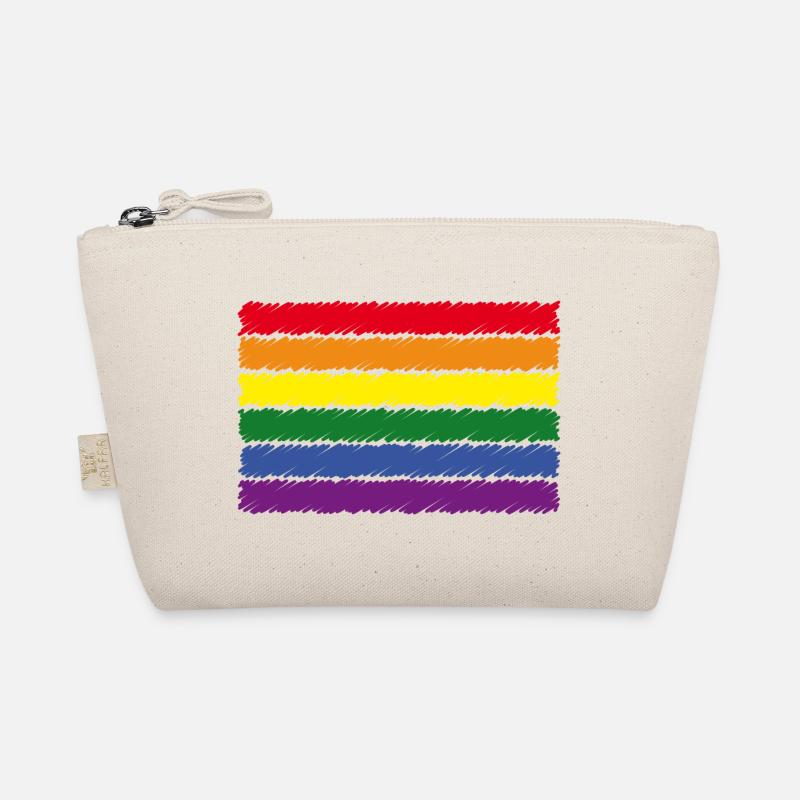 Regenbogenfahne / Rainbow Flag (Scribble / 6er) Bio-Täschchen