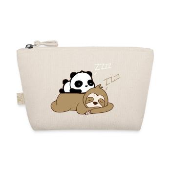 Cute panda sleeping on sloth - Organic Pouch - nature - Front