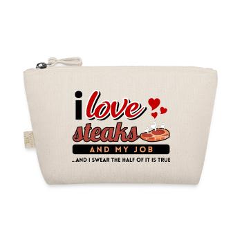 steak work barbecue saying food artisan net - Organic Pouch - nature - Front