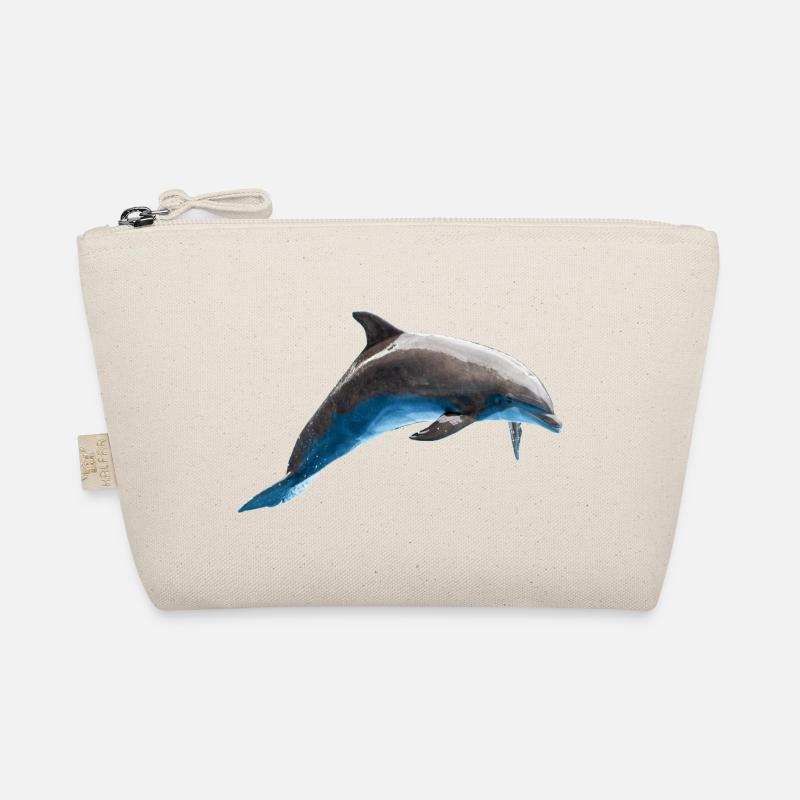 Dolphin Jumping, Fish, Natural Organic Pouch