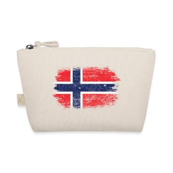 Norwegische Flagge Pinselstrichkreuz - Bio-Täschchen - Natur - Vorne