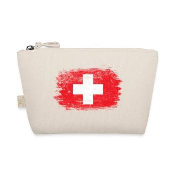 Red Brush Swiss Cross Design - Bio-Täschchen - Natur - Vorne
