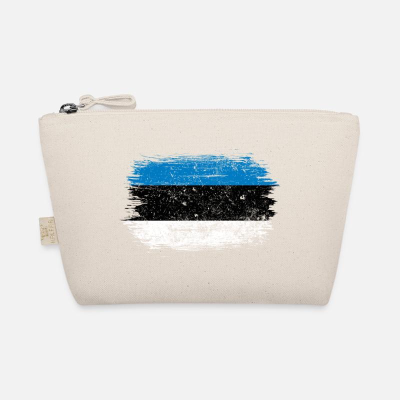 Blue-White Brushstroke Flag Organic Pouch