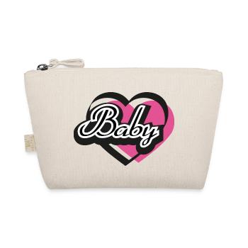 Baby Herz Rosa - Bio-Täschchen - Natur - Vorne