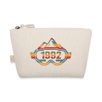 Skier Ski Goggles Skiing Ski 1992 Birthday - Organic Pouch - nature - Front