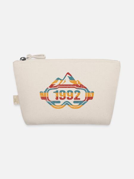 Skifahrer Skibrille Skifahren Ski 1992 Geburtstag - Bio-Täschchen - Natur - Vorne