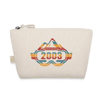 Ski Skier Skier Skier Skiing 2003 Birthday - Organic Pouch - nature - Front