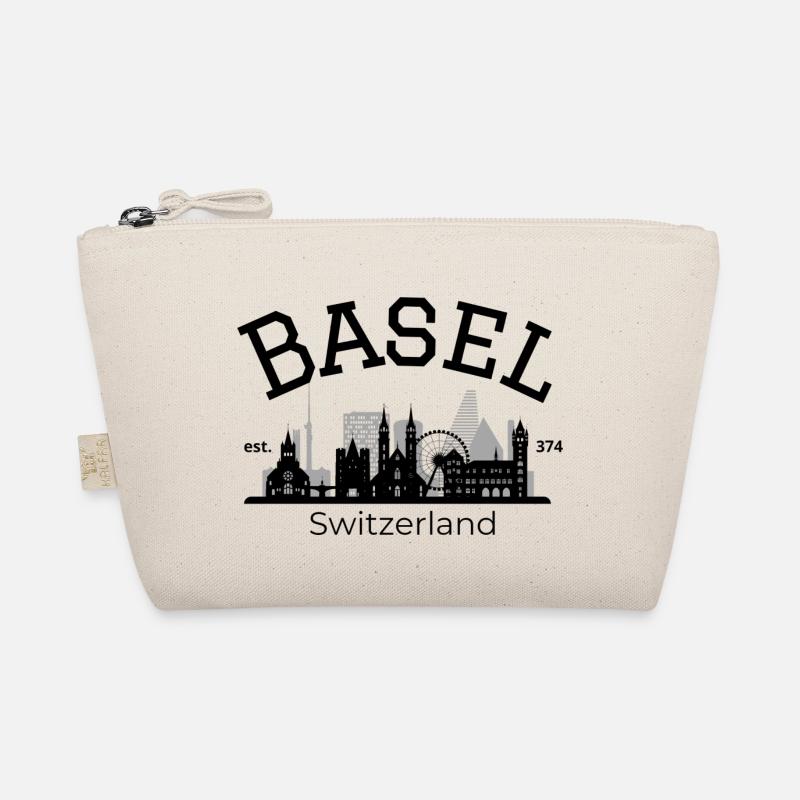 Basel skyline silhouette Organic Pouch